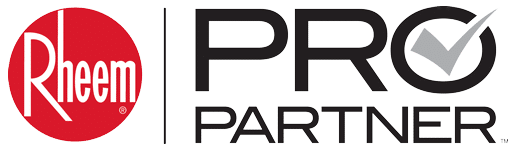Rheem Pro Partner logo with red circle and checkmark